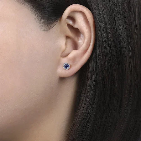 Diamond & Sapphire Stud Earrings