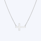 Mini Sideways Cross Necklace