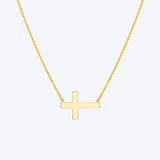 Mini Sideways Cross Necklace