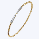 Bujukan Bead Cuff Bracelet with Diamond Pave Spikes