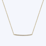 Gaby Curved Pave Diamond Bar Necklace