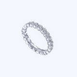 Vintage Inspired 14K White Gold Bezel Set Diamond Eternity Band