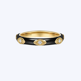 Enamel - 14K Yellow Gold Diamond Stackable Ring