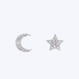 Moon and Star Diamond Studs