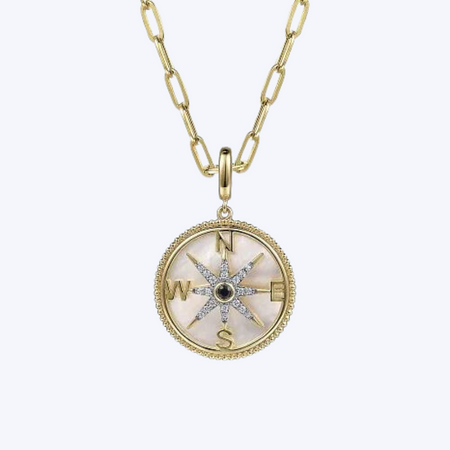 Blue Sapphire Compass Medallion