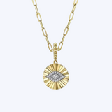 Diamond Cut Evil Eye Medallion