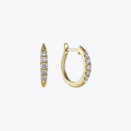 Classic Round 15 mm Diamond Huggie Earrings