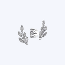 Load image into Gallery viewer, Diamond Leaf Stud Earrings
