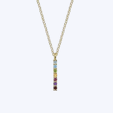 Load image into Gallery viewer, Rainbow Color Stone Bar Necklace

