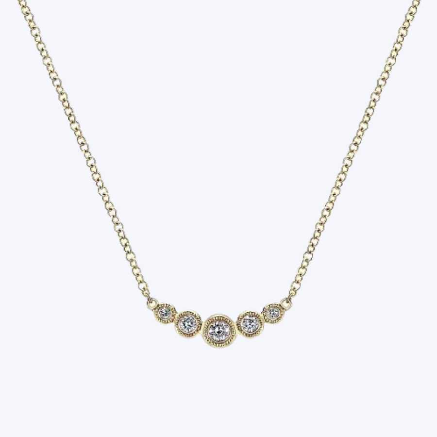 Gaby Curved Diamond Bar Necklace
