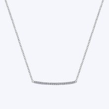 Load image into Gallery viewer, Gaby Curved Pave Diamond Bar Necklace
