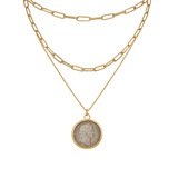Roman Coin Tri Necklace
