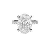 5.80ctw Oval Lab-Grown Diamond Ring Pavé Setting w/ Hidden Halo
