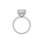 5.80ctw Oval Lab-Grown Diamond Ring Pavé Setting w/ Hidden Halo