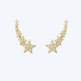 Diamond Shooting Star Ear Climbers