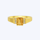 Citrine and Diamond Accent Ring
