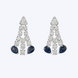 Art Deco Diamond and Sapphire Drop Earrings