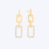 Diamond Drop Link Earrings