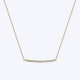 Gaby Curved Pave Diamond Bar Necklace
