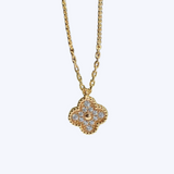 Sabrina Petite Diamond Clover Pendant Necklace