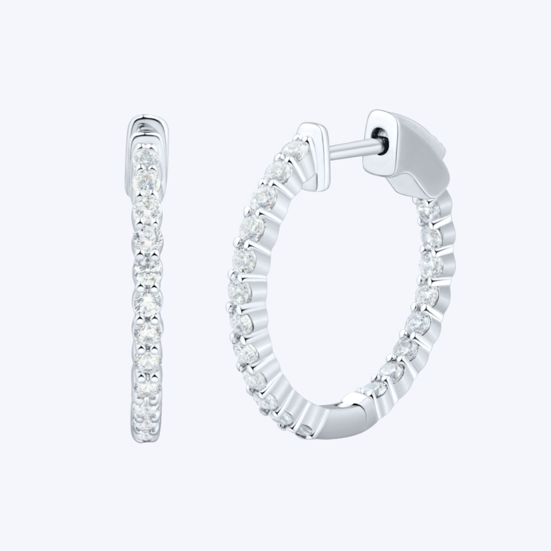 Lindsay 25mm Diamond Hoop Earrings