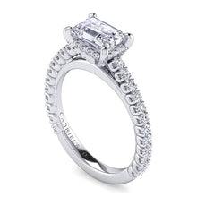 Load image into Gallery viewer, Laurel Horizontal Emerald Diamond Engagement Ring
