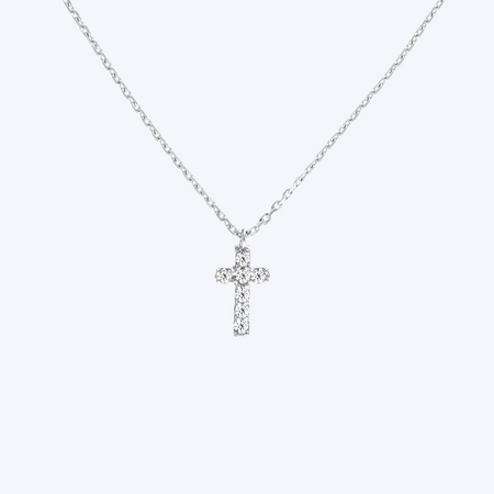 Petite Diamond Cross Necklace