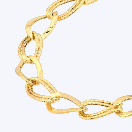 Textured Triple and Plain Link Bracelet