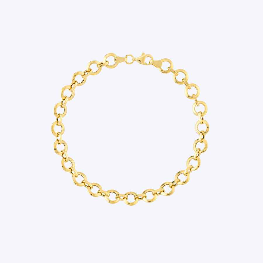 Puffed Round Link Bracelet