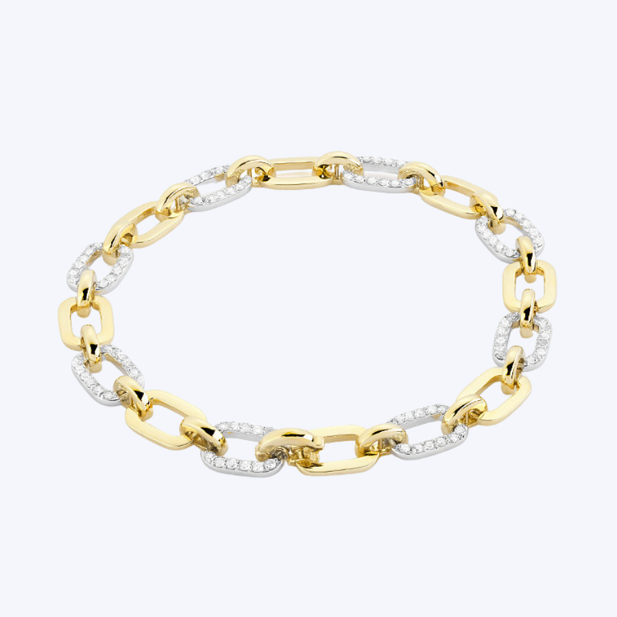 Alternating Diamond Link Bracelet