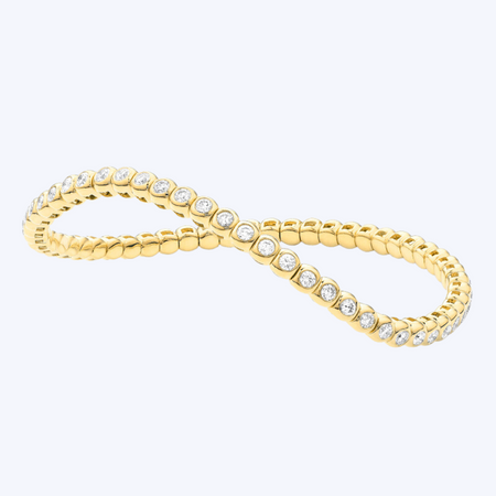 Bezel Stretch Diamond Tennis Bracelet