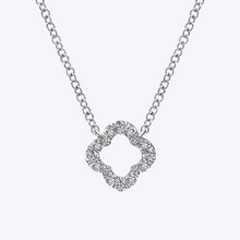 Load image into Gallery viewer, Diamond Accented Quatrefoil Necklace
