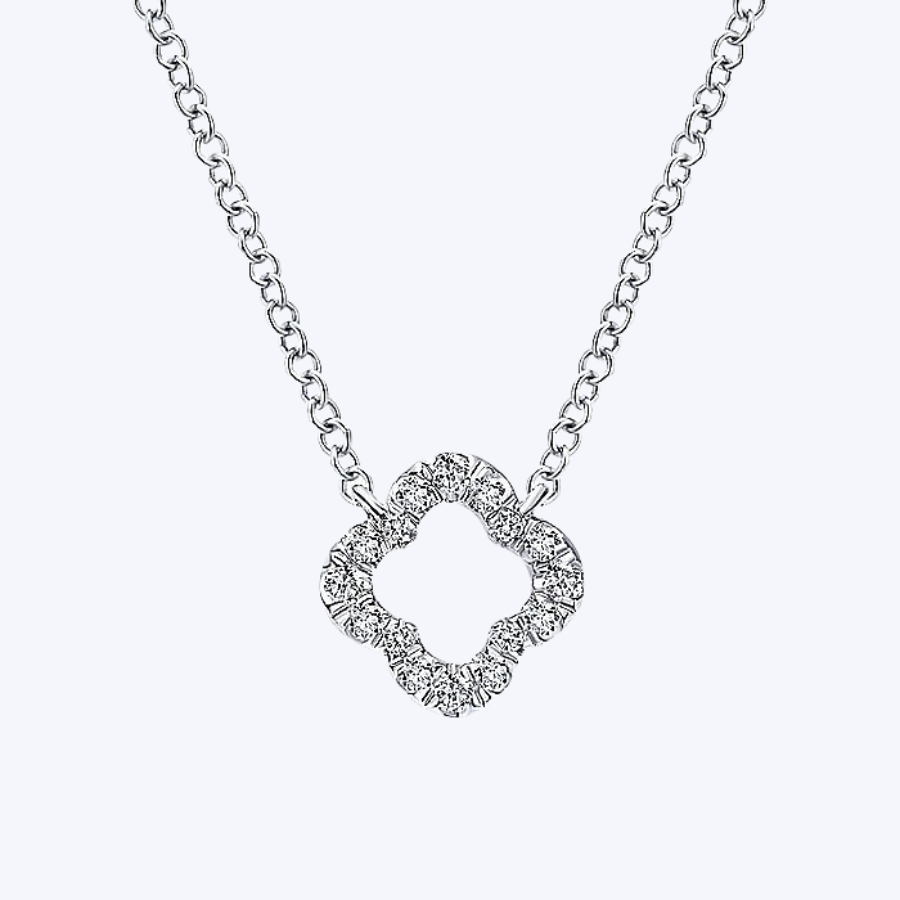 Diamond Accented Quatrefoil Necklace