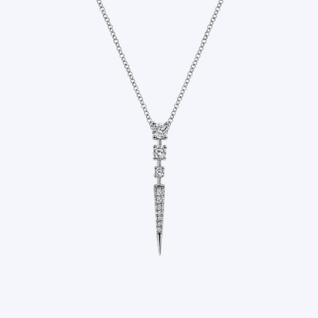 Diamond Spike Pendant Drop Necklace