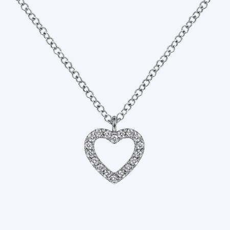 Open Heart Diamond Pendant Necklace