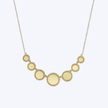 Graduating Round Laser Disk Element Necklace