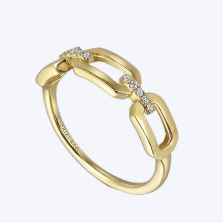 Diamond Link Chain Ladies Ring