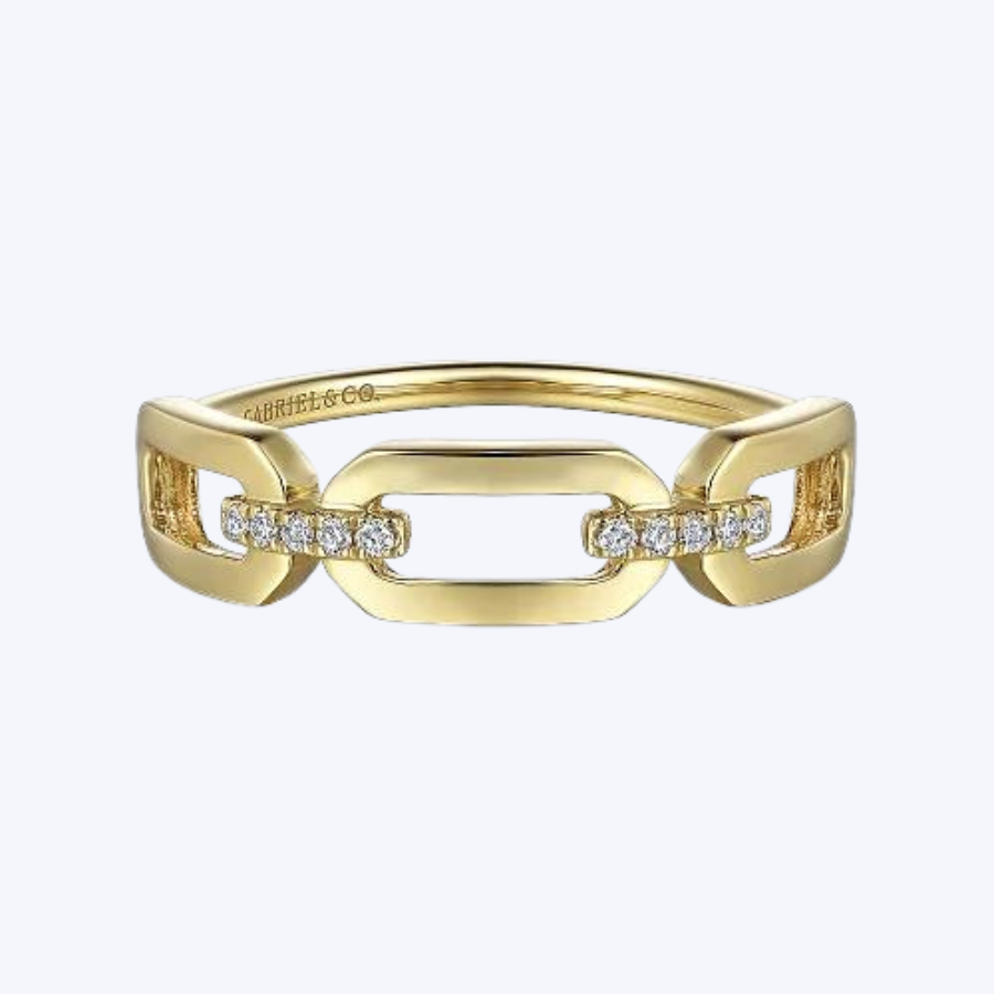 Diamond Link Chain Ladies Ring