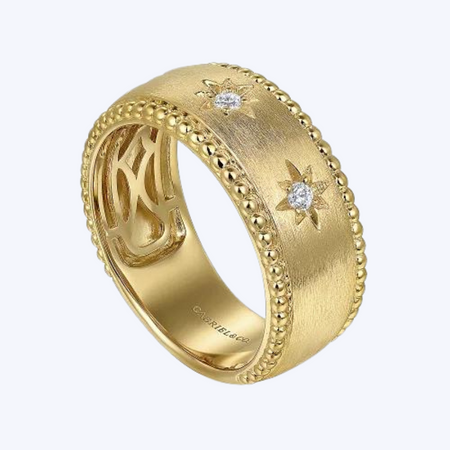 Diamond Wide Band Ladies Ring