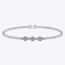 Load image into Gallery viewer, Bead and Hexagon Cluster Diamond Bangle
