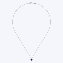 Load image into Gallery viewer, Sapphire and Diamond Halo Pendant
