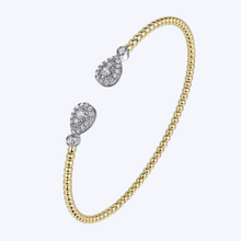 Load image into Gallery viewer, White and Yellow Gold Diamond Bangle
