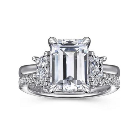 Barie Emerald Cut Three Stone Diamond Ring