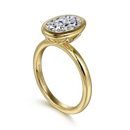 Linny Oval Bezel Set Diamond Engagement Ring