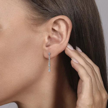 Load image into Gallery viewer, Linear Diamond Drop Stud Earrings
