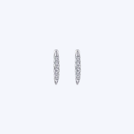 Classic Round 15mm Diamond Huggie Earrings