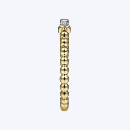 Band Stackable with Diamond Pave Center Bar