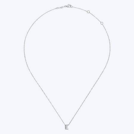 Diamond E Initial Pendant Necklace