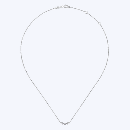 Curved Diamond Bar Necklace