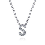 Diamond Initial S Pendant Necklace